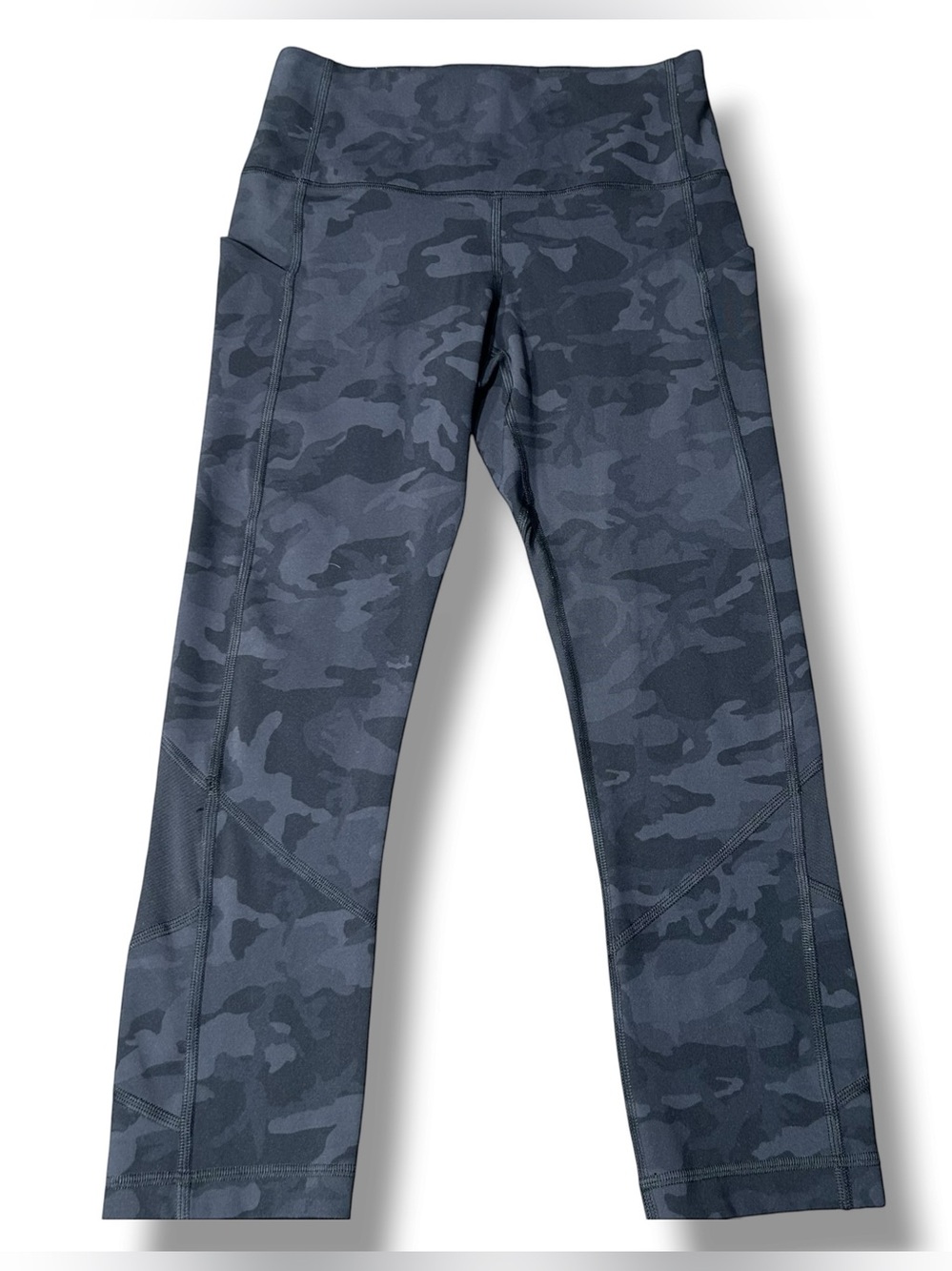 Lululemon Pace Rival High-Rise Crop 22" Sz 4 Incognito Camo Grey/Black Leggings